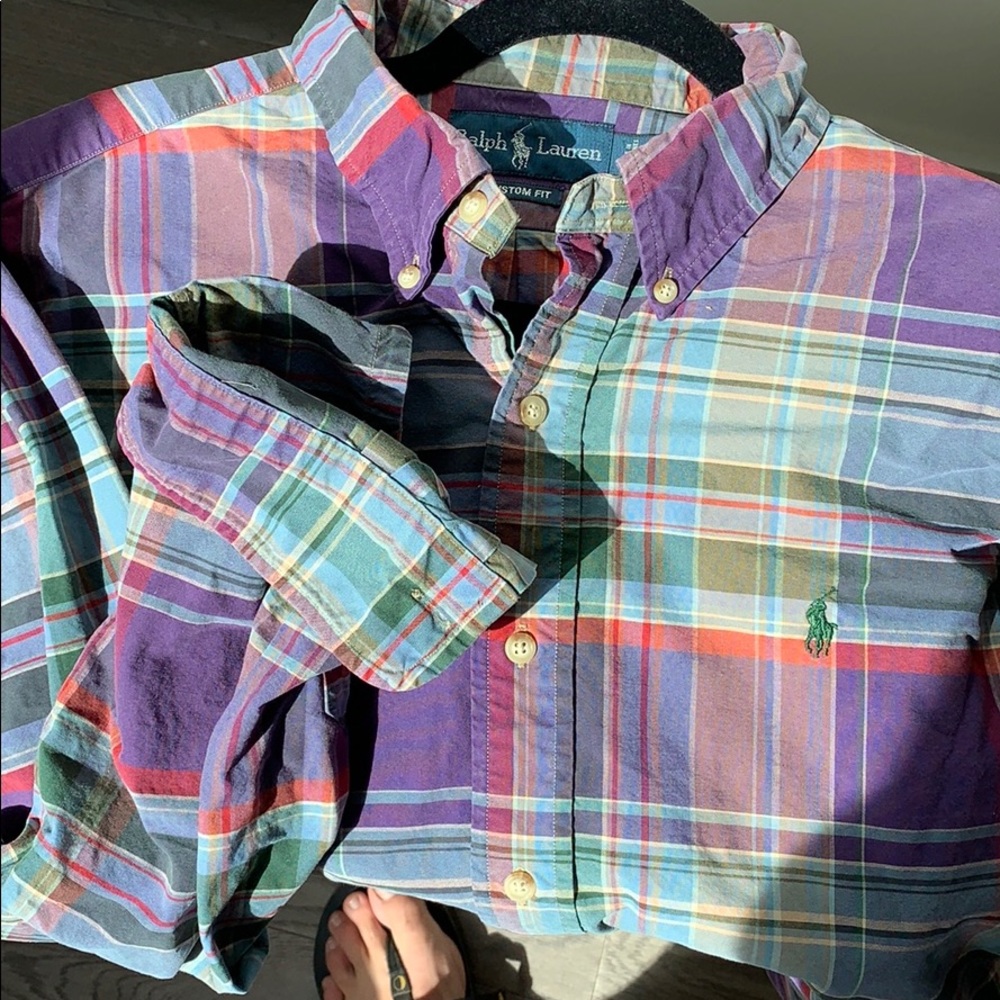 Ralph Lauren plaid long sleeve. Large “Custom Fit”